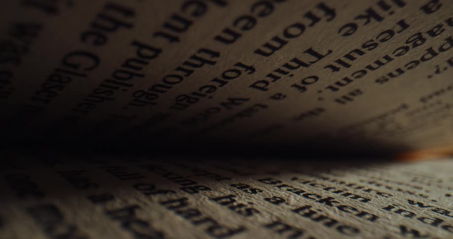 The pages and text of a book become visible