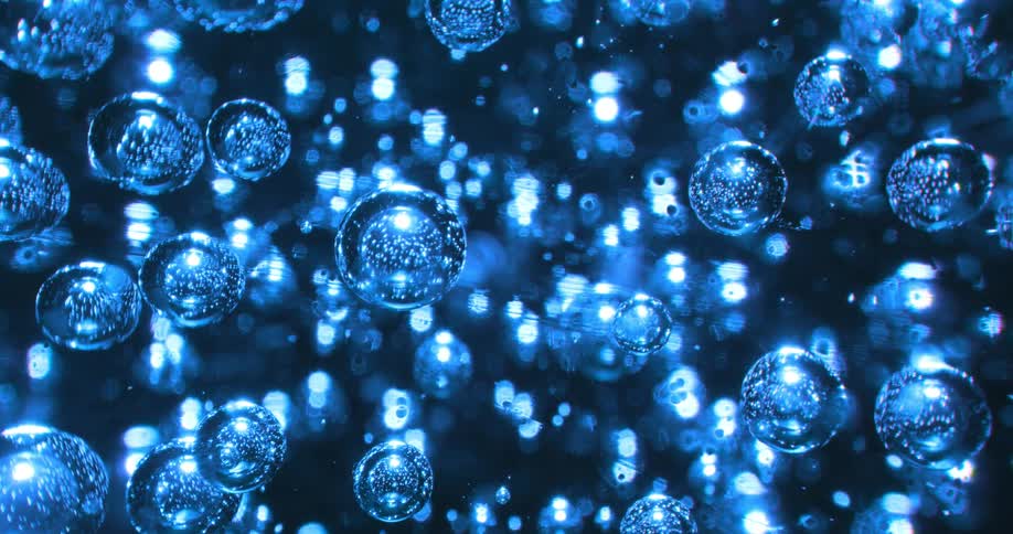 Abstract footage of bubbles floating