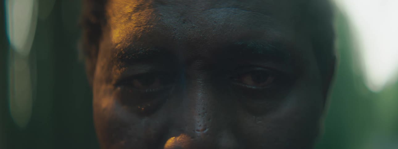 A closeup view of a mans face