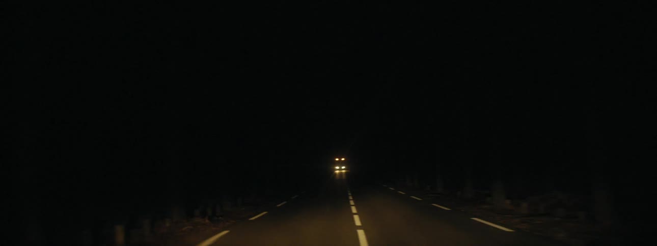 Lights on a semi truck on a street