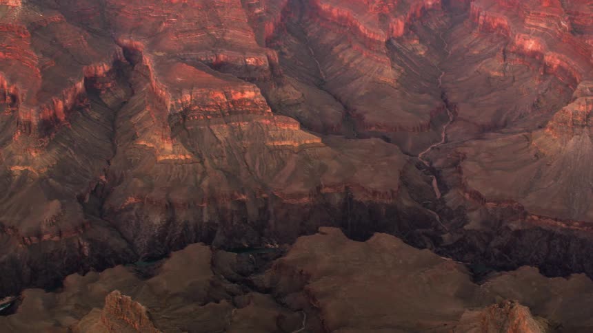 Close up of sunlight shining on a canyon
