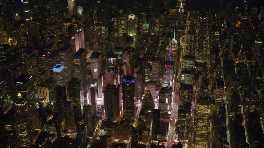 An aerial view of buildings