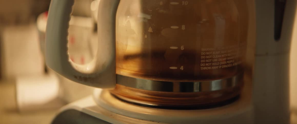 A coffee pot on a counter in a home