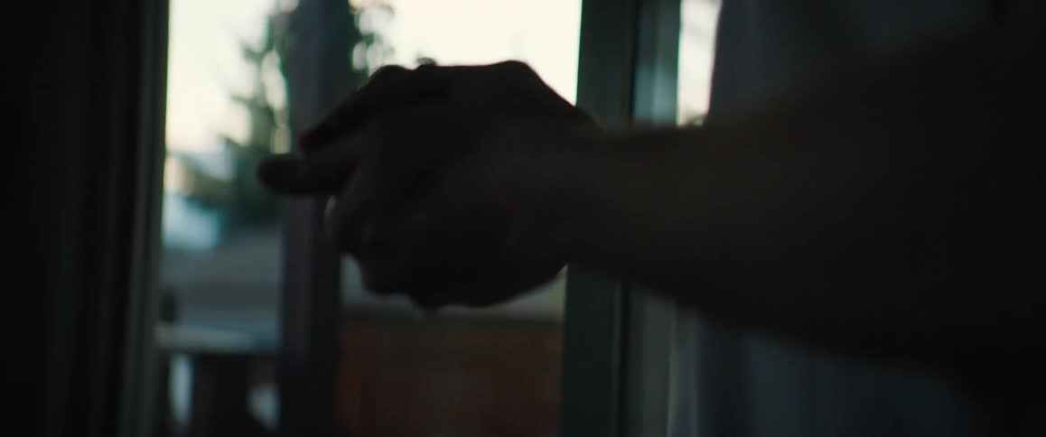 A person is standing in their house near a window
