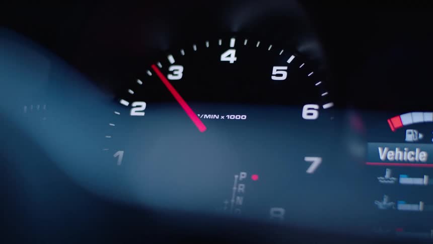 A the needle of a tachometer quickly increases from zero to six thousand as a vehicle is accelerated