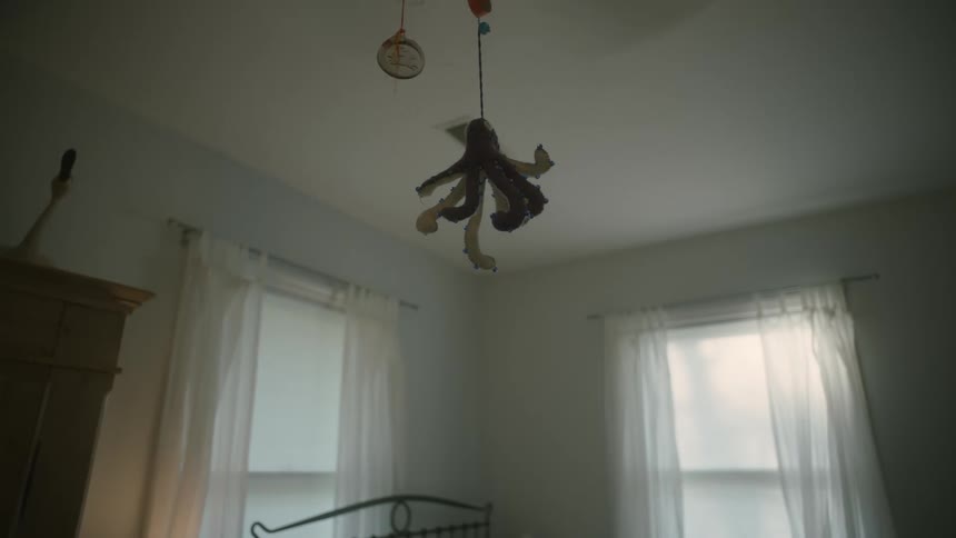 A view of a stuffed animal in a room