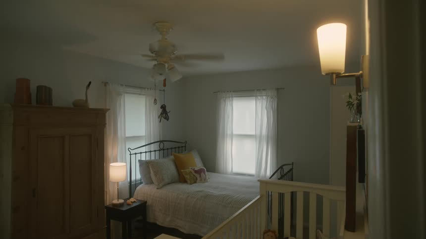 A view of a bedroom