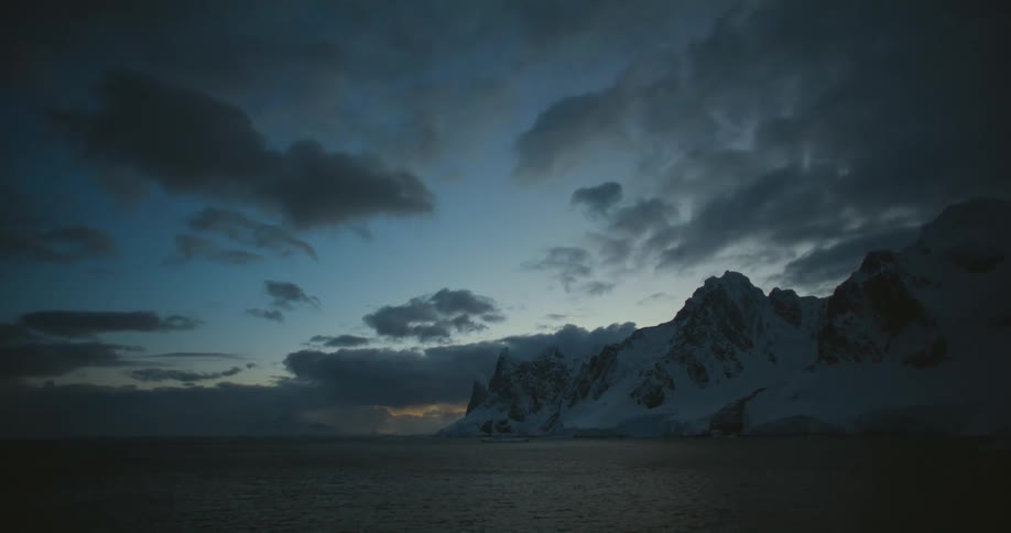 A view of arctic mountains near the sea