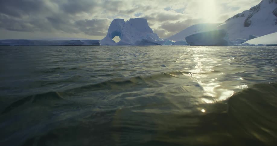 The sun is reflecting on the ocean