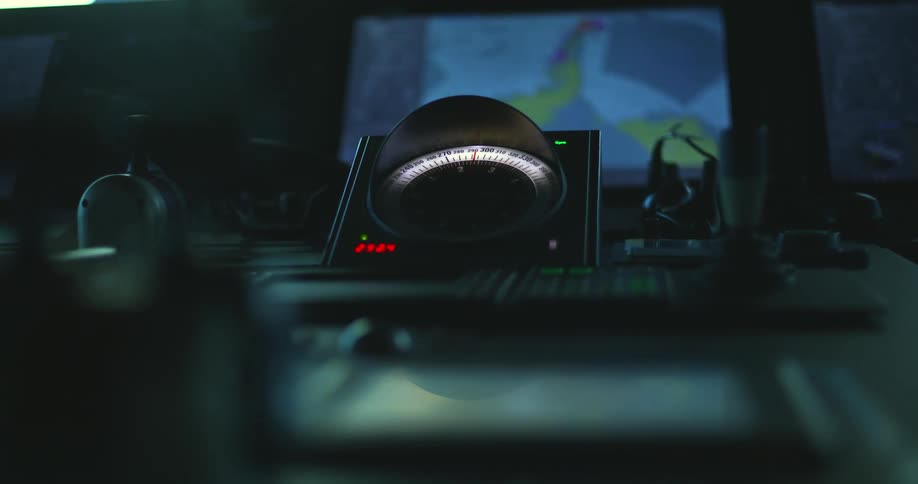 The machine is lit up in the dark