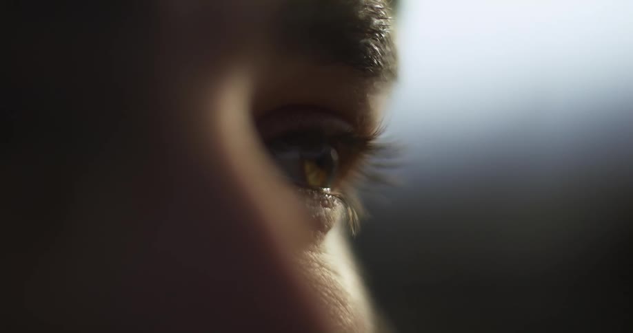 Close up of a human eye blinking