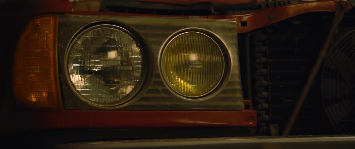 The car has round headlights