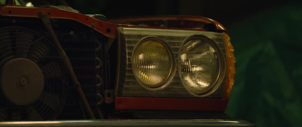The car has round headlights