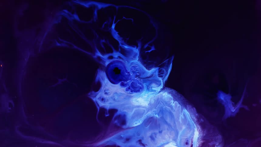 Blue swirls and wisps against black swirl and dissipate