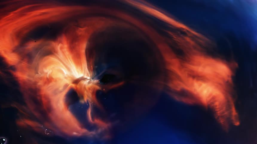 Abstract footage of a bright light moving on a screensaver
