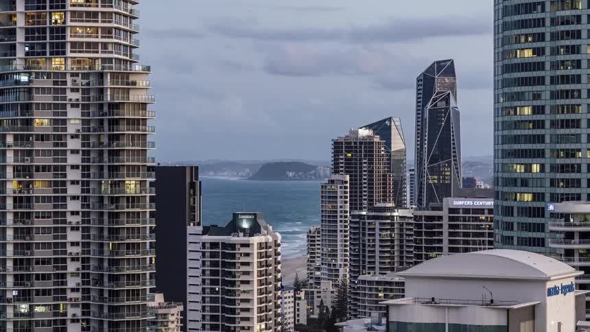City condos next to the beach and sea