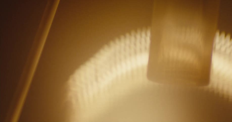 A lamp turns on and illuminates the darkness