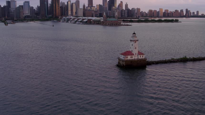 A city is past the ocean