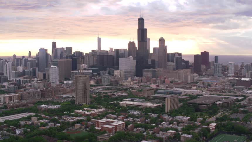 Tall buildings are at the center of the city