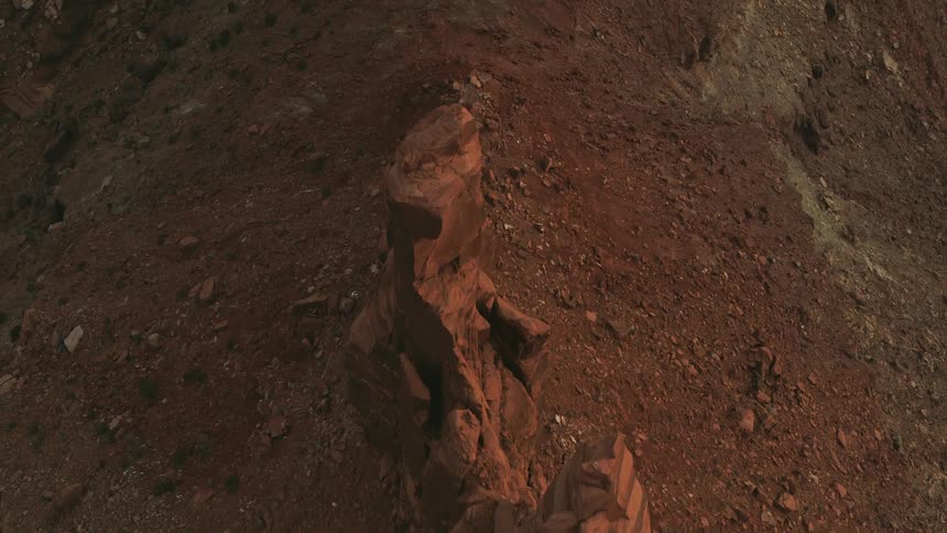Tall rock formations on a hill