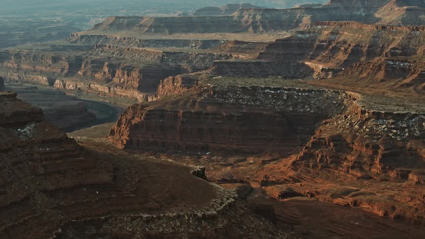 A vast canyon in the badlands during the day