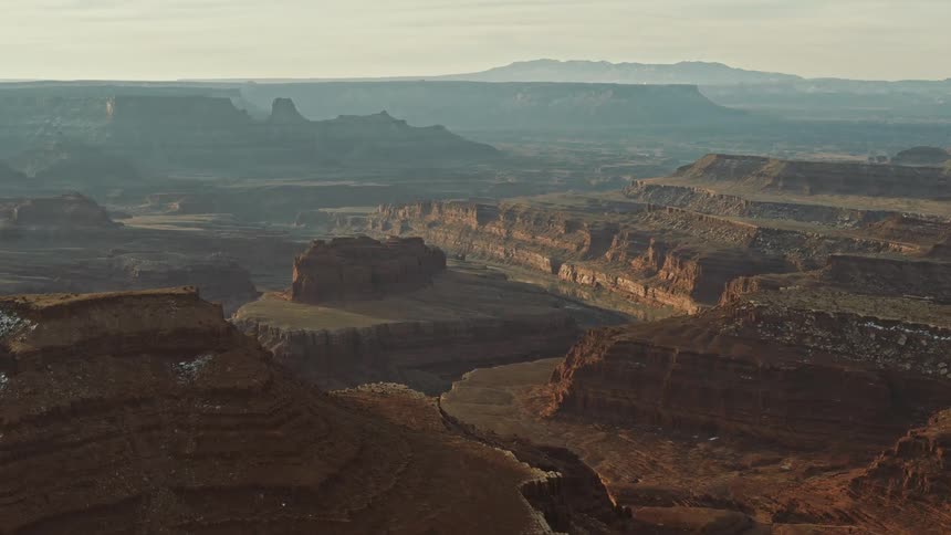An aerial view of a canyon