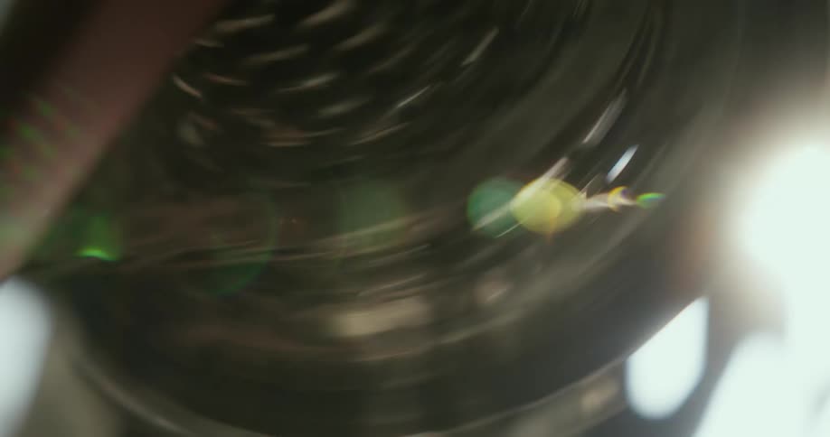 Several round gears spin around