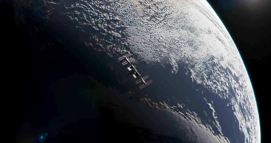 A satellite floats above earth