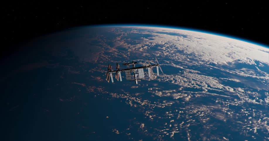 A satellite in space above the earth