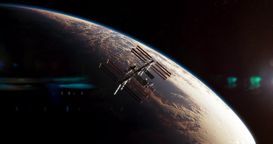 A satellite in space above earth