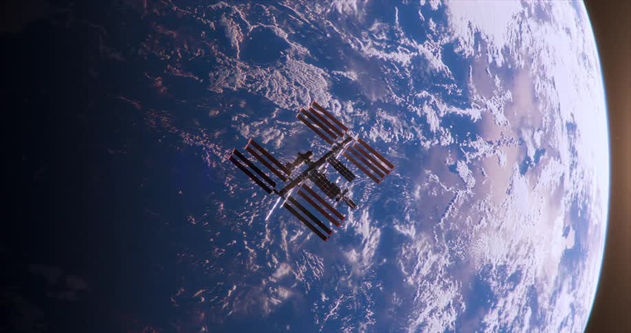 A view of the space station over earth