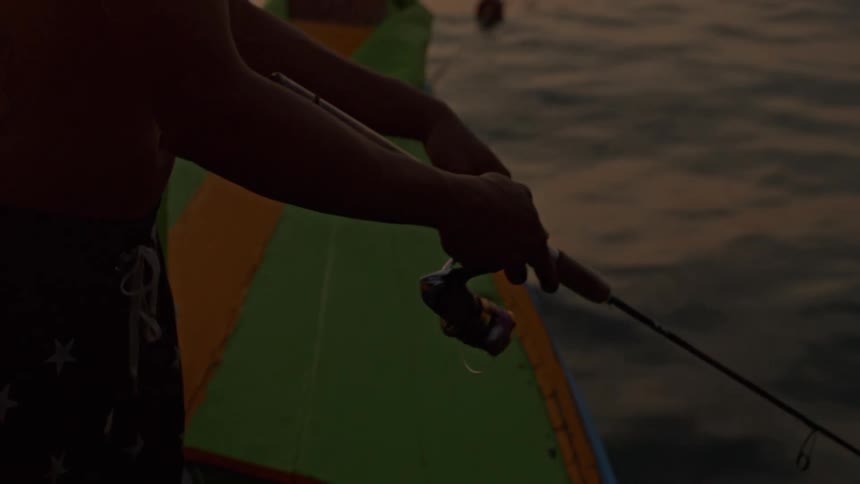 A man fishing outdoors