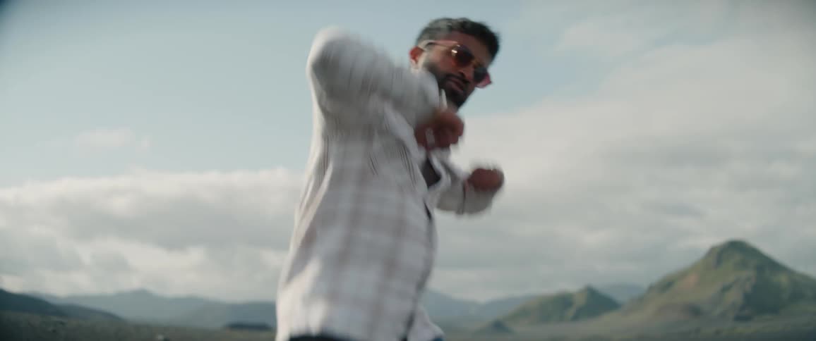 A man dancing outdoors
