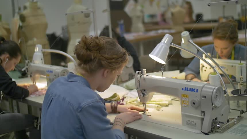 Women sewing in a design studio