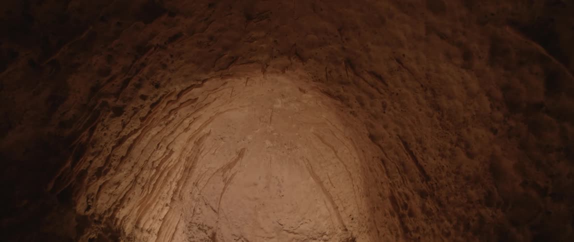 View of red cave passage
