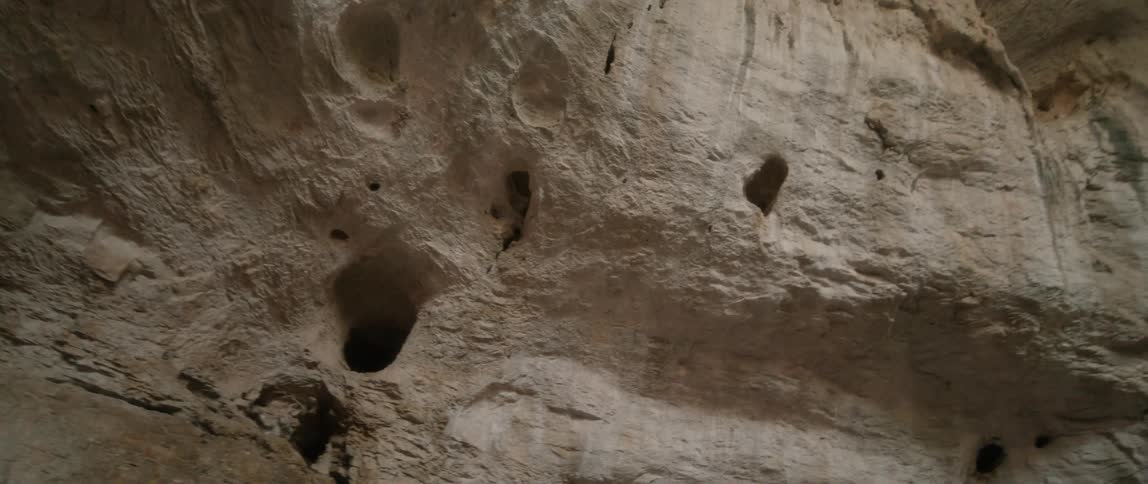 Light is shining into the cave
