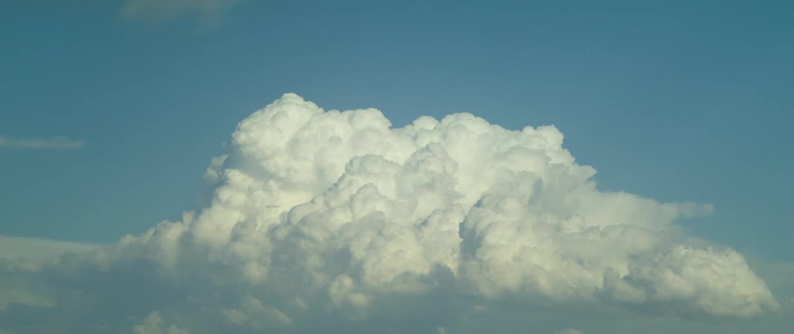 Large dense clouds fill the sky
