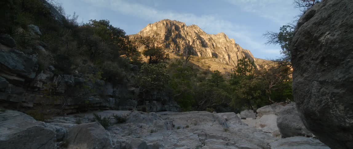 View of rocky area and mountain