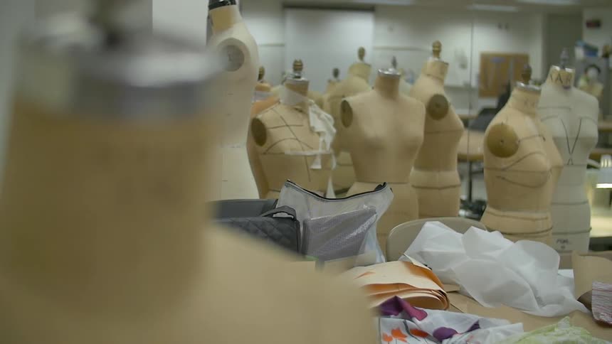 Dress forms in a design studio
