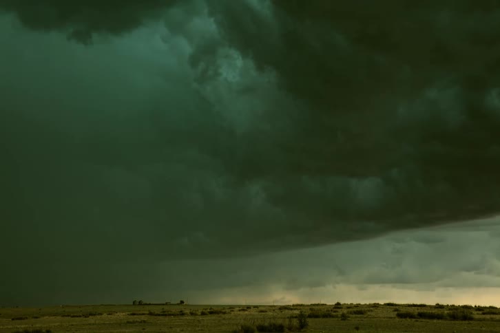 Time lapse of a super cell storm rolling across the sky eventually resulting in heavy rain