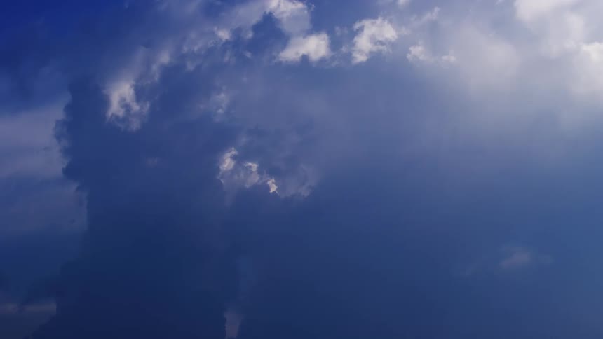 Time lapse of a massive cumulous nimbus severe storm clouds building over the plains of the USA