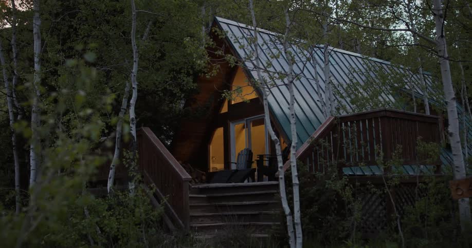Lights are turned on inside the cabin