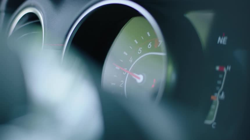 The gauge on the vehicle moves up