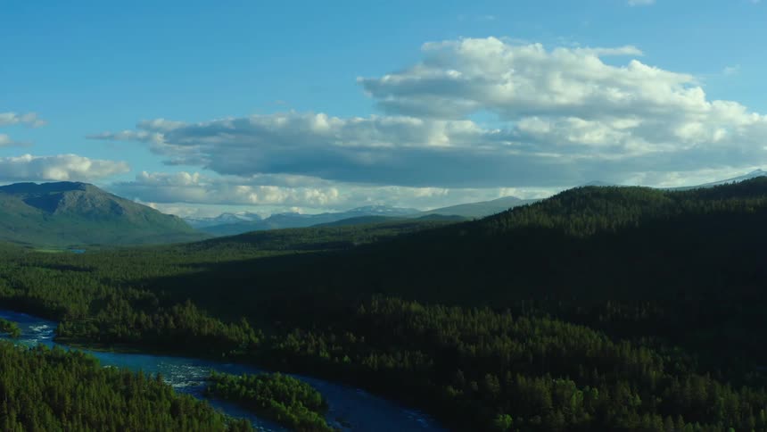 Aerial view of wide open landscape is displayed