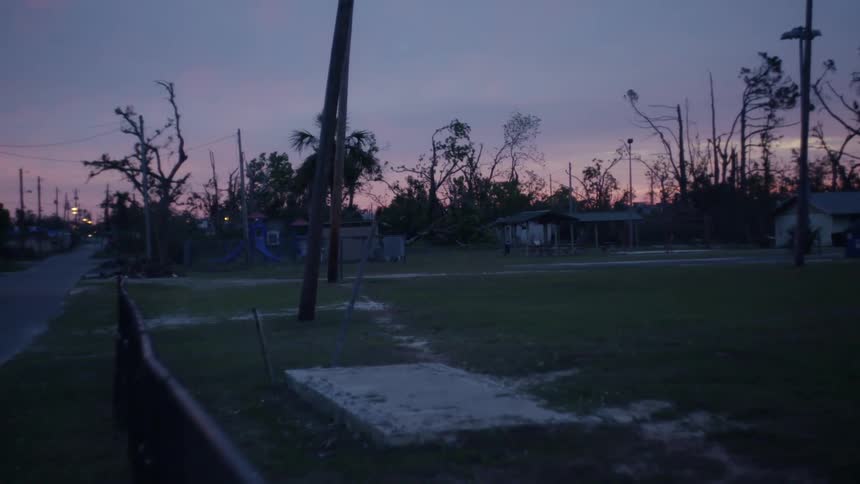 The view is of the country side at night time