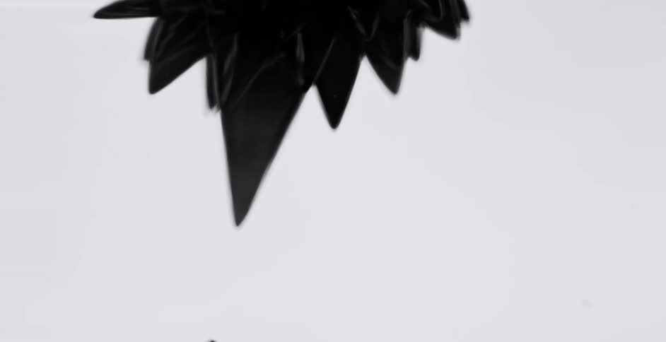 A spiky gel material expands and combines with another fluid