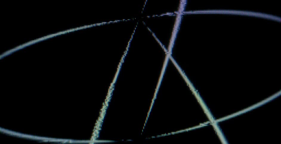 Glitchy Pixelated Rings Slowly Rotating
