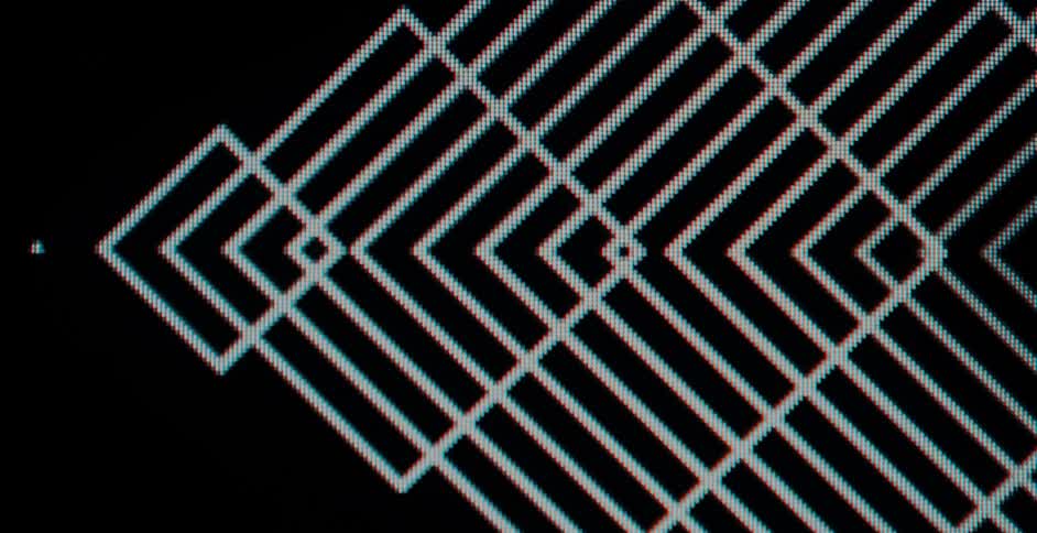 Digital Squares Propogating Across Screen Like Waves
