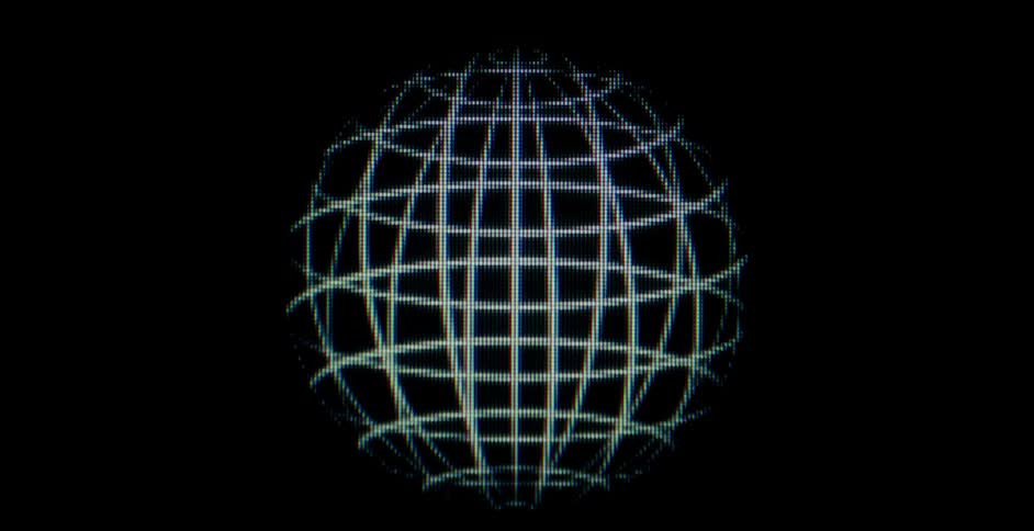 Abstract Pixelated Spinning Globe