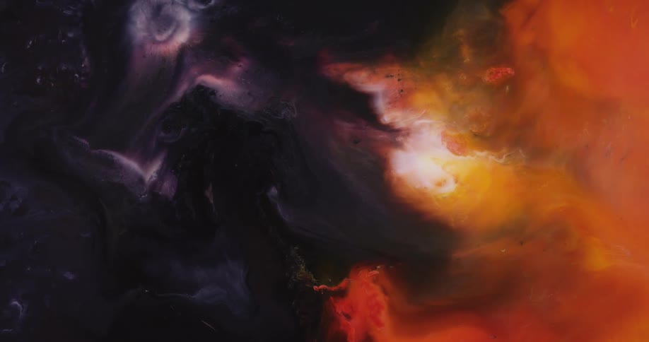 Colorful smoke expands and collapses on itself